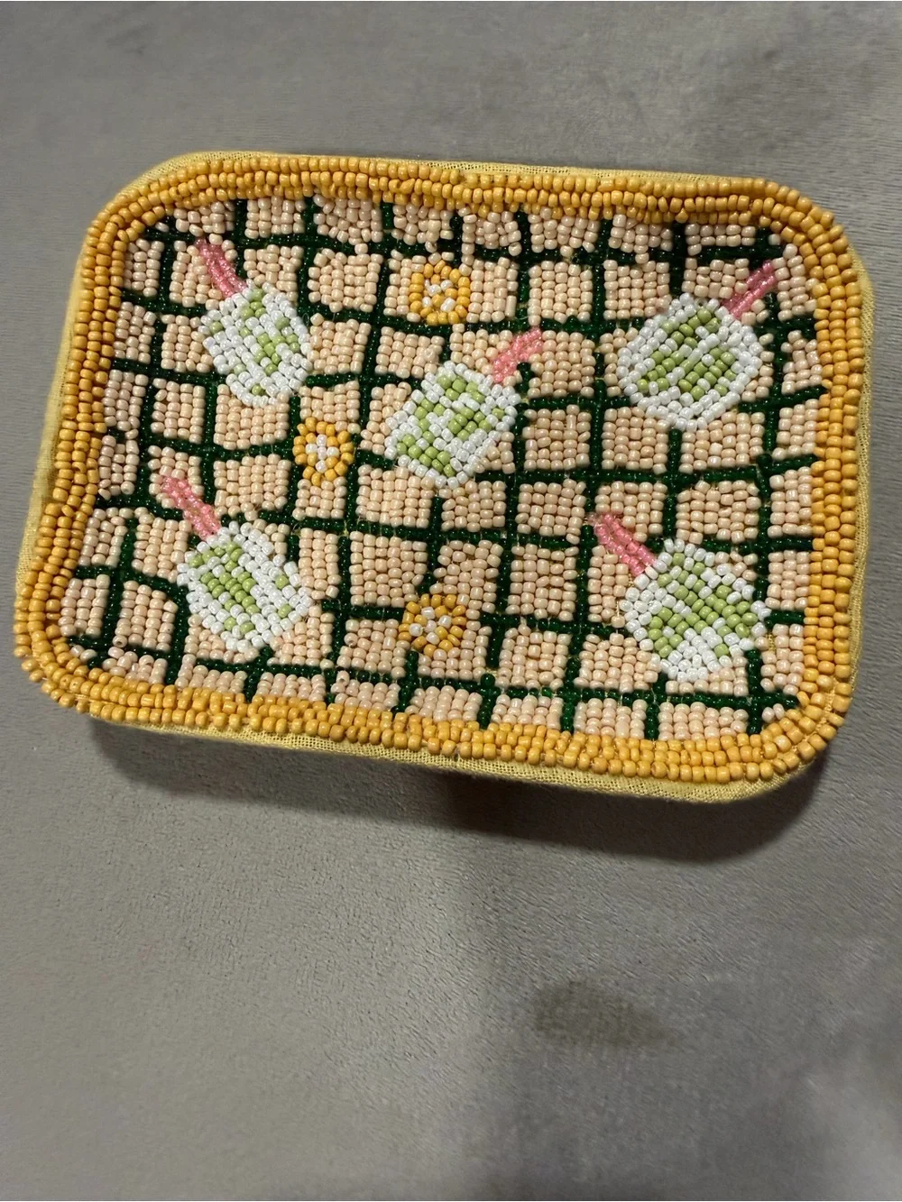 Anthropologie Beaded pickle ball tray